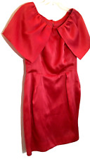 TOP SHOP tamanho 8 100% seda vermelho monocromático tafetá fenda nas costas vestido de festa coquetel comprar usado  Enviando para Brazil
