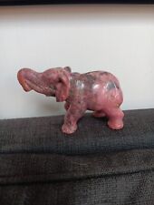 Used, Carved Hardstone Rhodonite Elephant Figurine for sale  Shipping to South Africa