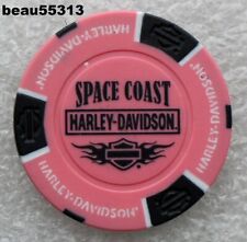 ⭐ Harley Davidson "Space Coast" Palm Bay Cacau Beach Florida Revendedor Poker Chip comprar usado  Enviando para Brazil