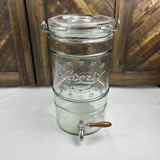 Old Fashioned Liberty Glass Drink Dispenser 2.5 Gallon Wooden Heavy Duty Glass, used for sale  Shipping to South Africa