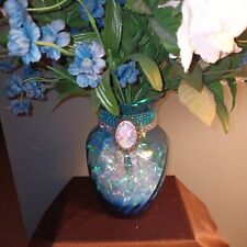 white glass large vase blue for sale  Spokane