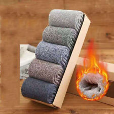 5 pares de meias masculinas de inverno 100% lã cashmere engrossar quente macio casual, usado comprar usado  Enviando para Brazil