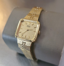 Seiko relógio feminino tom dourado quadrado vintage quartzo art déco Japão 5,75 polegadas, usado comprar usado  Enviando para Brazil