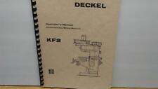 Deckel KF2 Milling Machine Instruction Manual for sale  Winthrop