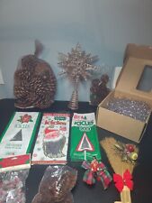 De colección Árbol de Navidad Decoración Luces Icicles Oropel Piñas, Topper Árbol Estrella segunda mano  Embacar hacia Argentina