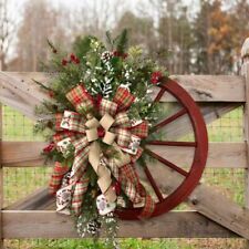 Wooden wheel wreath for sale  Shipping to Ireland
