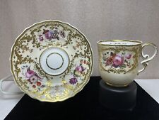 Taza de té y platillo de China antigua década de 1770 SPODE - bellamente pintado a mano floral segunda mano  Embacar hacia Argentina