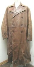 VINTAGE 40's WW2 GERMAN LEATHER OFFICERS TRENCH COAT JACKET SIZE M ACE PATINA for sale  Shipping to Ireland
