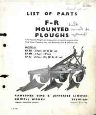 Ransomes Mounted Plough EP3G EP3H EP2J Parts Manual, used for sale  Shipping to Ireland