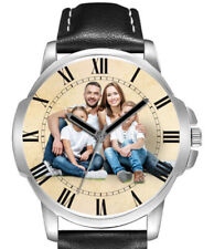 Usado, Crie sua própria foto logotipo relógio de pulso personalizado moldura prata vidro azul RÁPIDO comprar usado  Enviando para Brazil
