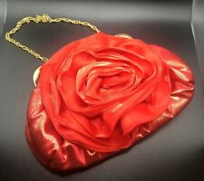 Bolsa clutch Jessica McClintock flor vermelha com alça de corrente app 6,5”x9” comprar usado  Enviando para Brazil
