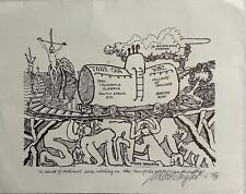 1978 Bodegas del estado de Nueva York - Etiquetado de vino deshonesto grabado arte firmado segunda mano  Embacar hacia Argentina