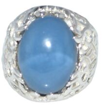 Used, Natural Owyhee Blue Opal 925 Sterling Silver Gents Ring Mens All Sizes to Z+5 15 for sale  BIRMINGHAM