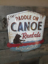 CANOE RENTALS Paddle On Daily Metal DISPLAY SIGN vintage look Outdoors cool coo for sale  Shipping to South Africa