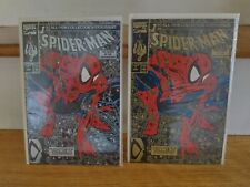 Lote de 2 libros de Spider-Man #1 Todd McFarlane 1990 cubierta de oro y plata. segunda mano  Embacar hacia Argentina