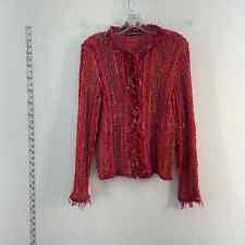 Cici Bianca Red Chenille Knit Cardigan Sweater - Women's Size M, used for sale  Shipping to South Africa