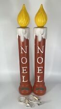 Vintage PAIR of 37” NOEL Christmas Candle Blow Mold Outdoor TPI 1988 for sale  Shipping to Canada