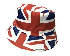 Unisex Fisherman Summer Festival Union Jack Reino Unido Bandeira Cotton Bucket Hat Cap GB comprar usado  Enviando para Brazil