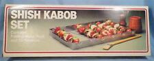 Used, Vintage Shish Kabob Set Folding Metal Rack 4 Skewers 5 Piece Set Grilling BBQ for sale  Shipping to Canada