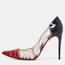 Christian Louboutin Tricolor PVC and Patent Leather Bandy Stripe Pumps Size 39.5 for sale  Shipping to South Africa