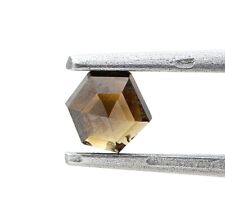 Rustico Diamante Naturale 0.49TCW Grigio Marrone Luccicante Hexagon Step Cut Per, usado segunda mano  Embacar hacia Mexico