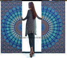 Indien Peacock Mandala Tab Top Curtains Living Room Drape Panel Scarf Bohemian for sale  Shipping to South Africa