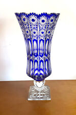 Vaso italiano Murano corte e caixa vidro azul cobalto trompete pedestal 17" comprar usado  Enviando para Brazil