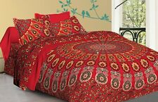 Mandala de pavão vermelho colcha tapeçaria hippie boêmio arte de parede dupla comprar usado  Enviando para Brazil