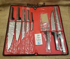 Vernco Black Angus Cutlery  Set Of 8 Knifes In Zippered Case Made In Japan for sale  Shipping to South Africa