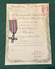 Diploma medaglia cavaliere usato  Vistrorio