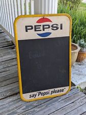 Vintage Authentic Pepsi Tin Chalkboard Menu Board say “Pepsi, please” for sale  Shipping to South Africa