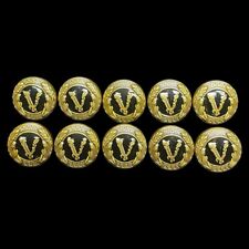 10 VERSACE VIRTUS LOGO BUTTONS GOLD METAL 20MM VINTAGE for sale  Shipping to South Africa