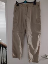 Used, ladies beige zip off walking / outdoor trousers size 14 regatta .Multi pocket. for sale  BROMSGROVE