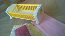 Vintage Fisher Price Rocking Musical Cot 1984 Baby Doll Crib Bed Music  for sale  Shipping to South Africa
