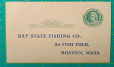 Postal de Estados Unidos 1910, 1c Martha Washington, preimpresa para Bay State Fishing CO. rara segunda mano  Embacar hacia Argentina