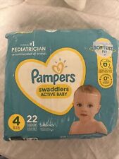 Pampers Swaddlers Active Baby Disposable Diapers 22 Count  | Size 4 | 22-37 Lbs for sale  Shipping to South Africa