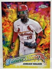 2023 Topps cromado Jordan Walker Future Stars amarillo logofractor novato radiocontrol #/75, usado segunda mano  Embacar hacia Mexico