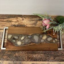 Handmade - Epoxy Resin Wooden Charcuterie Board with Rocks for sale  Shipping to South Africa