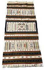 Tapete de casamento argelino vintage feito à mão 100% lã bege/multicolorido 3' x 6'4 comprar usado  Enviando para Brazil