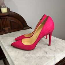 Christian Louboutin Pigalle 100 Pink Nubuck Watersnake Pumps size 37 for sale  Shipping to South Africa