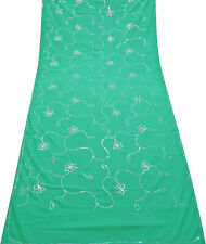 Vestido textil floreado verde sari indio vintage Georgette DIY Sari SI22390 comprar usado  Enviando para Brazil