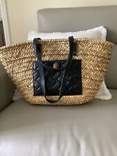 KURT GEIGER LONDON Kensington Woven Straw Basket Tote for sale  Shipping to South Africa