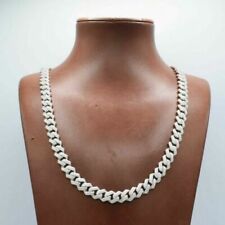 8.5mm Edge Miami Cuban Curb Link CZ Necklace Bracelet Real Solid Sterling Silver for sale  Shipping to South Africa