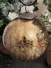 Bola de vidrio Mercurio estilo bola redonda de 4 pulgadas bronce agrietado adorno decoración de vacaciones  segunda mano  Embacar hacia Argentina