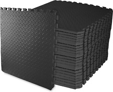 Signature Fitness Puzzle Exercise Mat with EVA Foam Interlocking Tiles, Black, for sale  Shipping to South Africa
