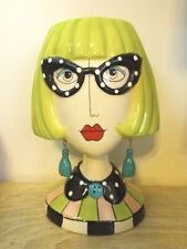 Brincos de óculos Lady Head vaso de cerâmica Dolly Mamas por Joey 7,5” plantador comprar usado  Enviando para Brazil