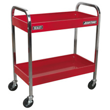 Sealey CX102 Steel Workshop Garage Tool Parts Storage Trolley Cart 2 Level Red for sale  Shipping to South Africa