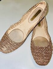 Sapato Feminino Melissa Glitter Campana Flats Ouro Rosa Confortável Tamanho 8, usado comprar usado  Enviando para Brazil