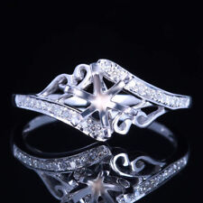 Venda de anel fino de casamento corte redondo semi-montagem joias diamantes genuínos prata 925  comprar usado  Enviando para Brazil