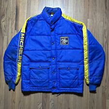 Jaqueta Masculina Vintage Swingster Azul Michelin Masculina Corrida Snap Front Puffer Tamanho G, usado comprar usado  Enviando para Brazil